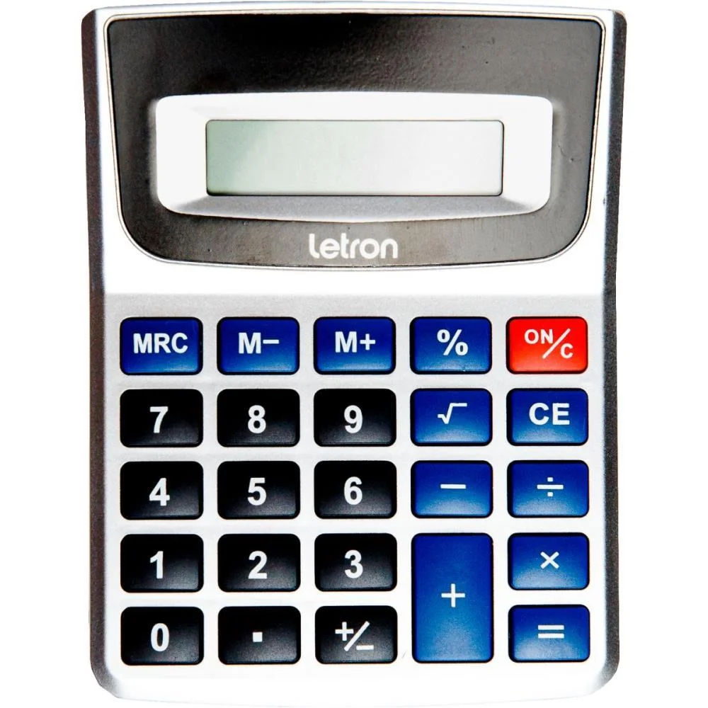 Calculadora De Mesa 12 Dig. Prata Duo C/Bateria Leonora