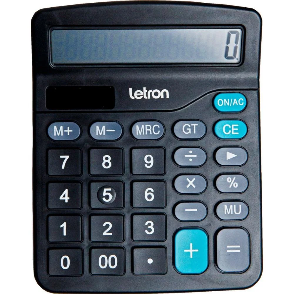 Calculadora De Mesa 12Dig. Preta Neo Solar Leonora