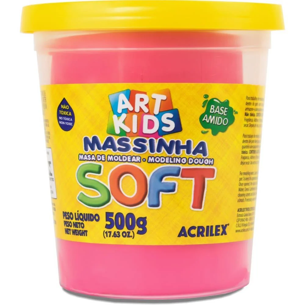 Massa Para Modelar Soft 500G.maravilha Bs.amido Acrilex (Pote)