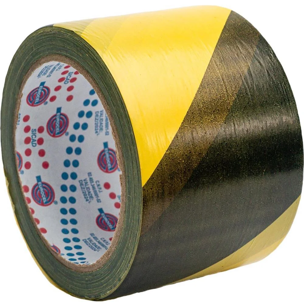 Fita Para Demarcacao De Area Zebrada 70Mmx160M Eurocel