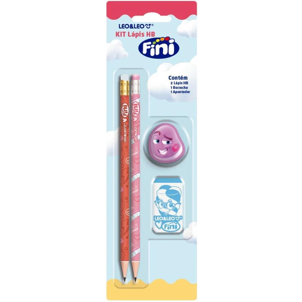Kit Escolar Fini Hb C/04 Pecas Leonora (Blister)