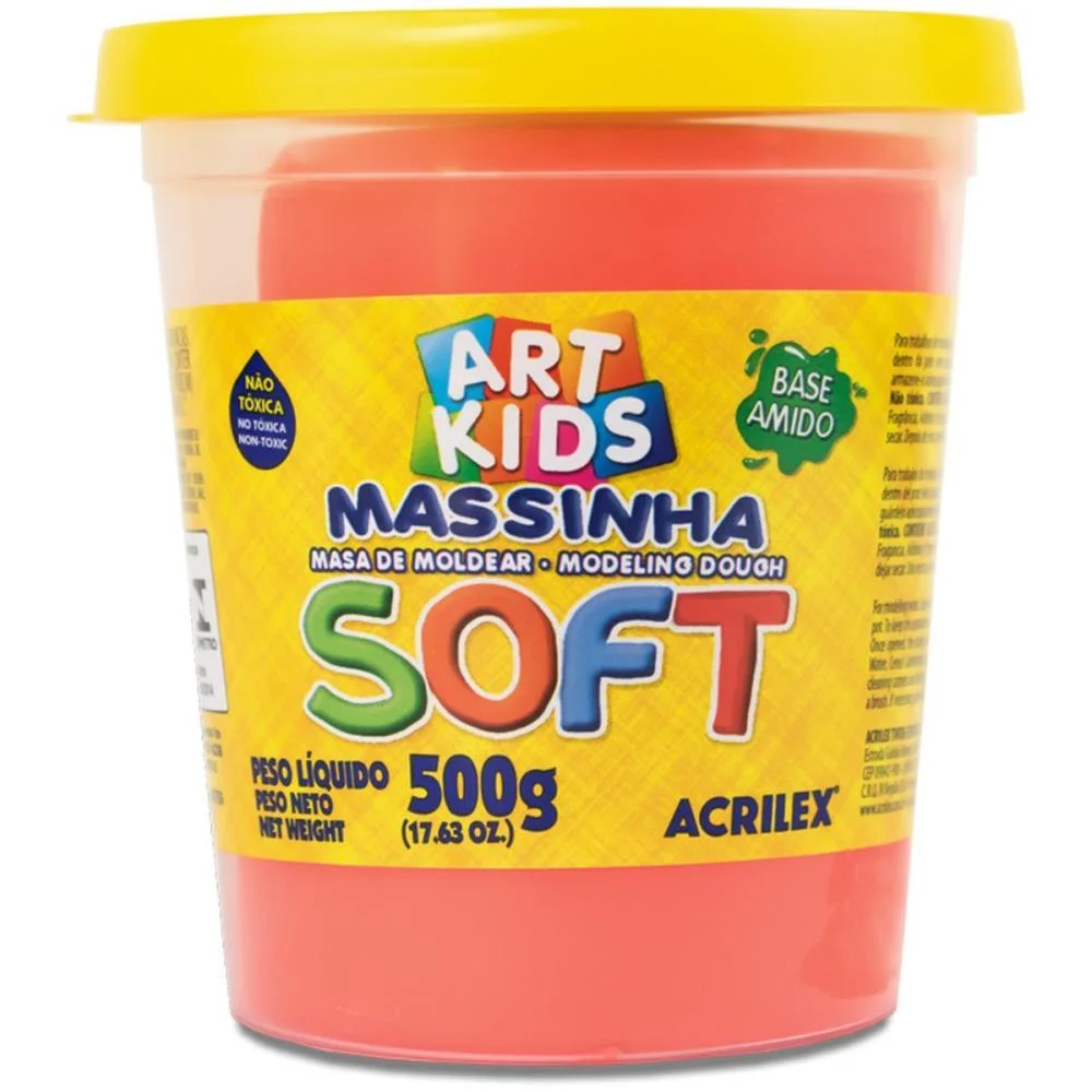 Massa Para Modelar Soft 500G.vermelho Bs.amido Acrilex (Pote)