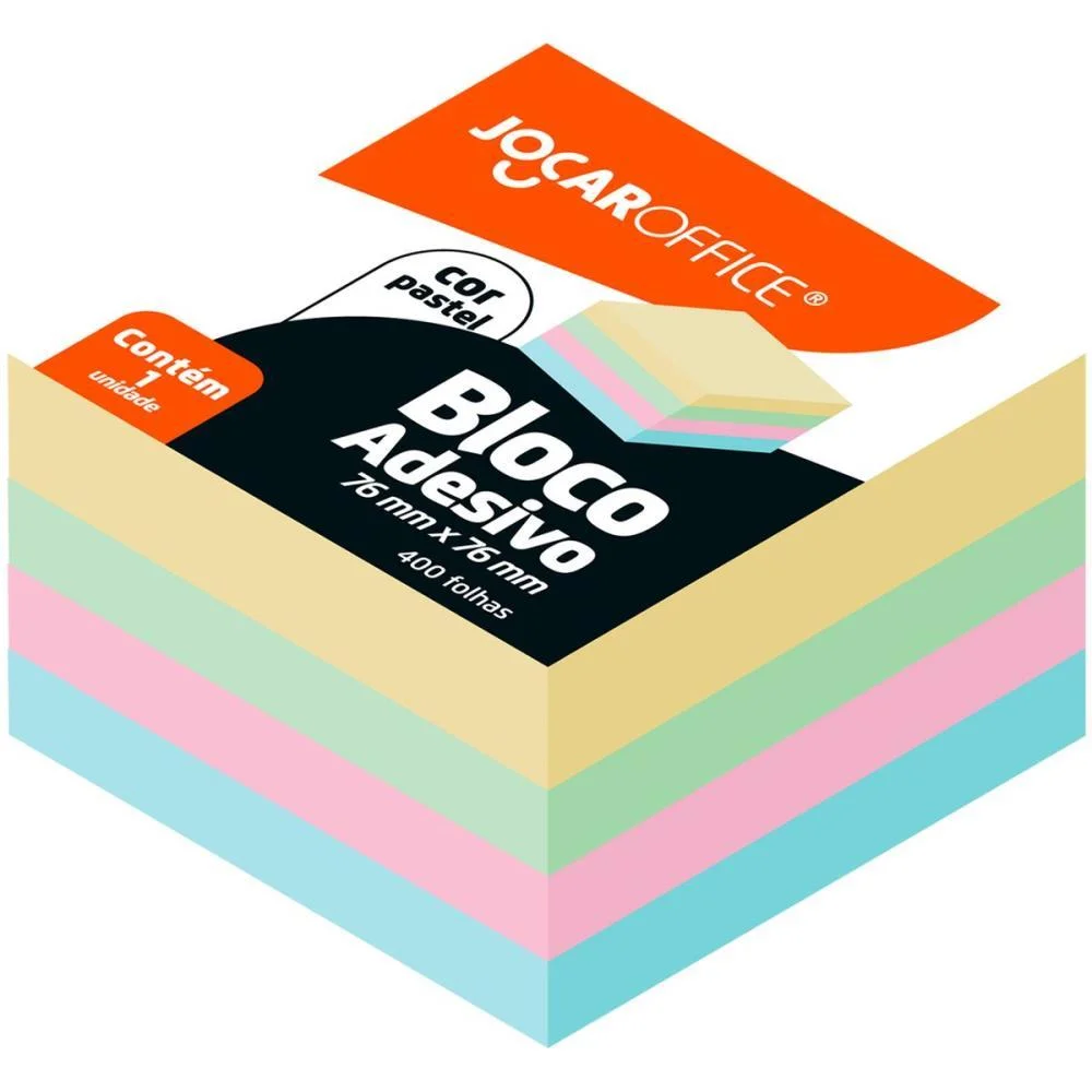 Bloco De Recado Autoadesivo Jocar Pastel 76X76 400Fls Leonora