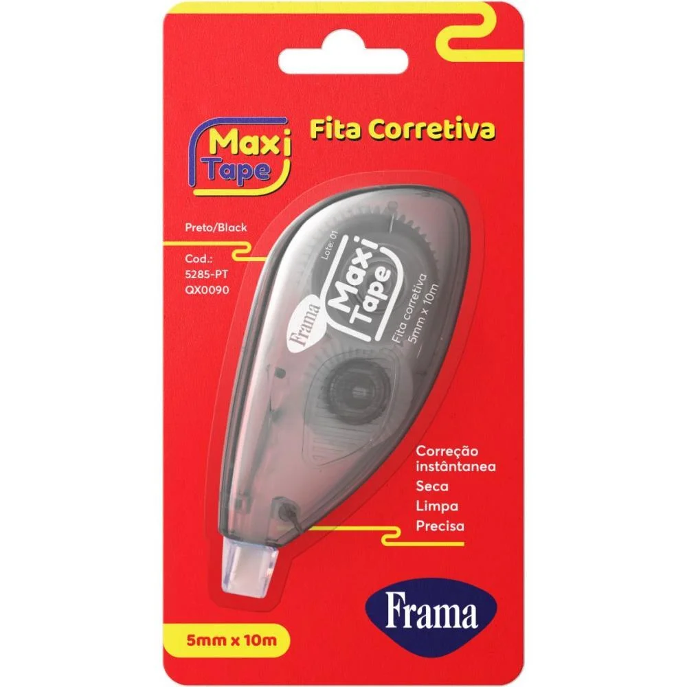 Corretivo Em Fita Maxi Tape Office 5Mmx10M. Sort Frama (Cx.c/12)