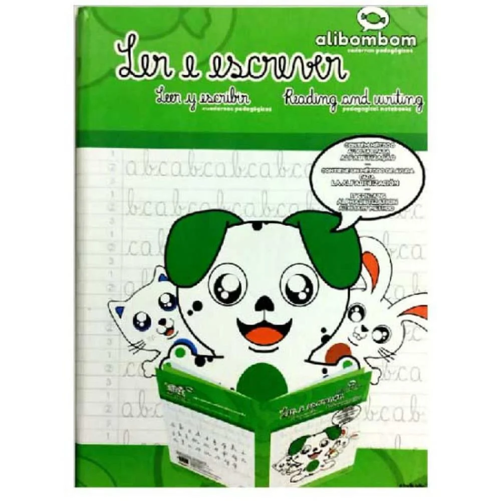 Caderno Caligrafia Capa Dura Alibombom Verde Pauta 123 72Fl Romitec (Pct.c/05)