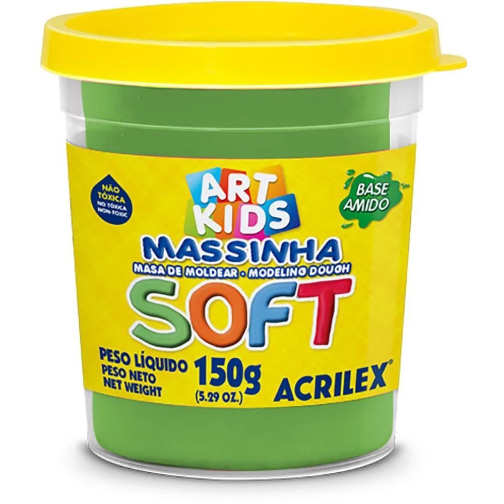 Massa Para Modelar Soft 150G.verde Bs.amido Acrilex (Pote)