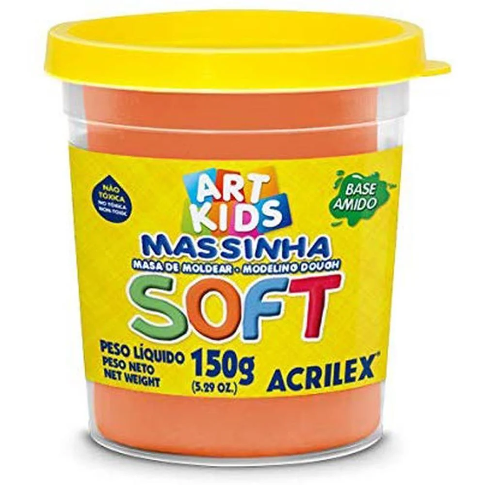 Massa Para Modelar Soft 150G.laranja Bs.amido Acrilex (Pote)