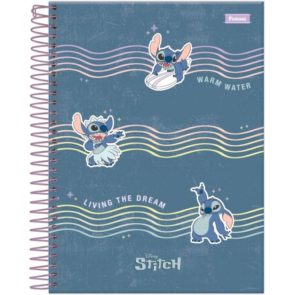 Caderno 10X1 Cp.dura Colegial Stitch 160F Foroni (Pct.c/04)