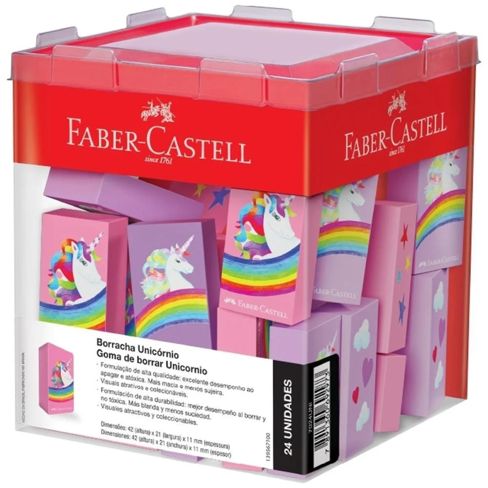 Borracha Colorida Unicornio 2 Modelos Faber-Castell C/ 24 Unidades