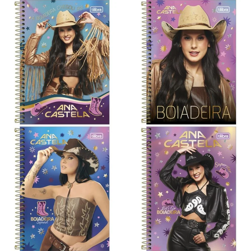 Caderno Espiral Pequeno Capa Dura Ana Castela 80Fls Tilibra (Pct.c/04)