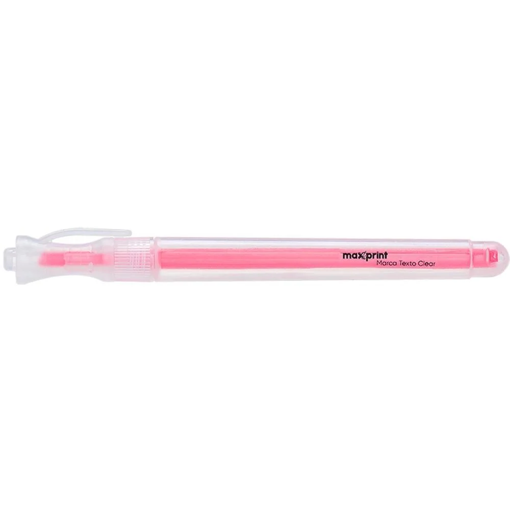 Caneta Marca Texto Clear Rosa Maxprint (Cx.c/12)