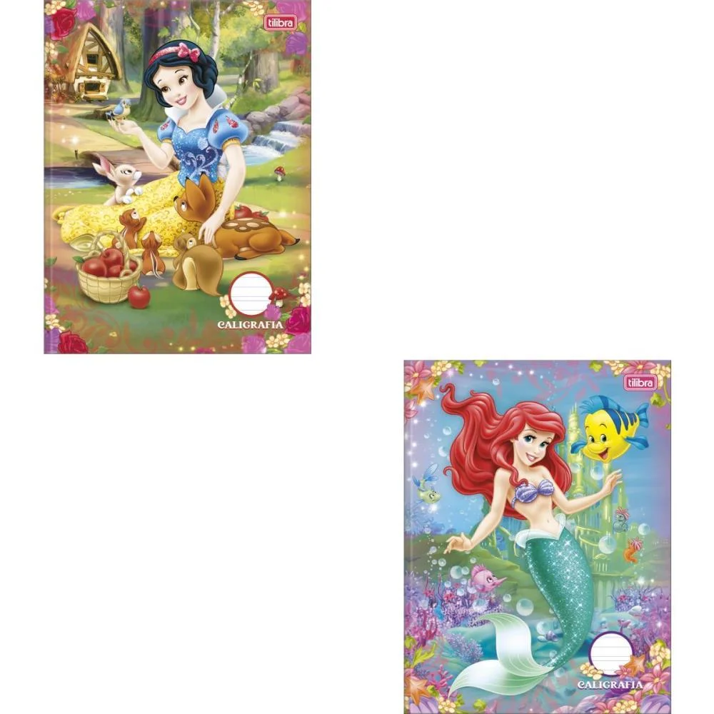 Caderno Caligrafia Capa Dura Princesas 40Fls Brochura Vert. Tilibra (Pct.c/05)