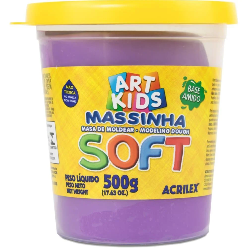 Massa Para Modelar Soft 500G.violeta Bs Amido Acrilex (Pote)