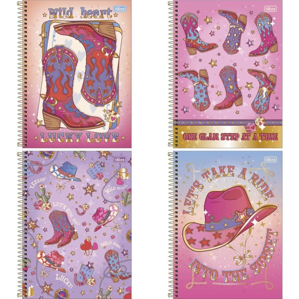 Caderno 10X1 Capa Dura West Girl 160Fls Tilibra (Pct.c/04)