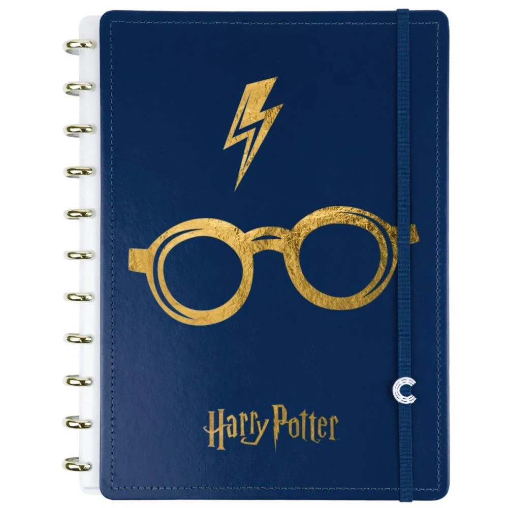 Caderno Inteligente Grande Harry Potter Azul 80Fls Caderno Inteligente