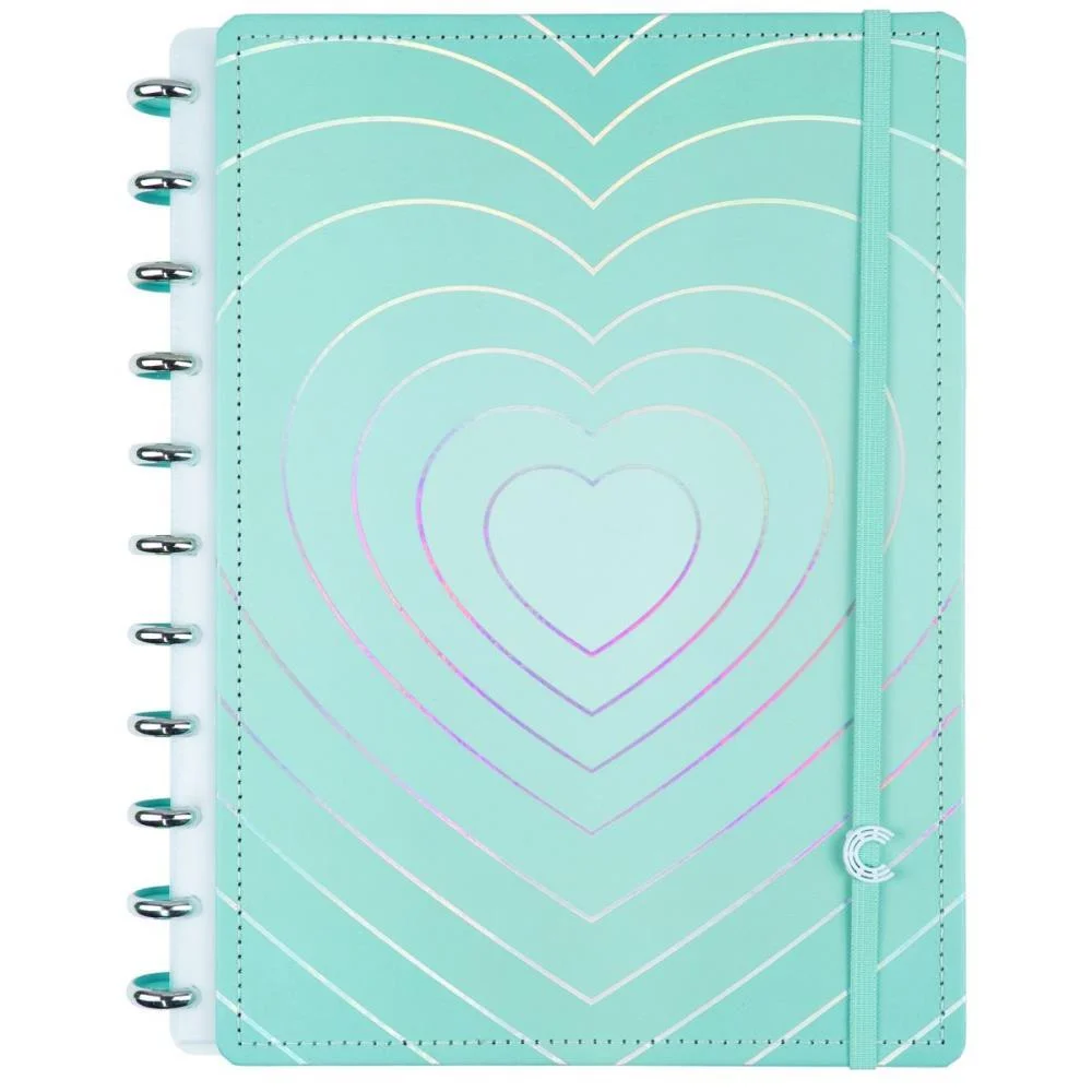 Caderno Inteligente Grande Turquoise Love 80Fls 215X280Mm Caderno Inteligente