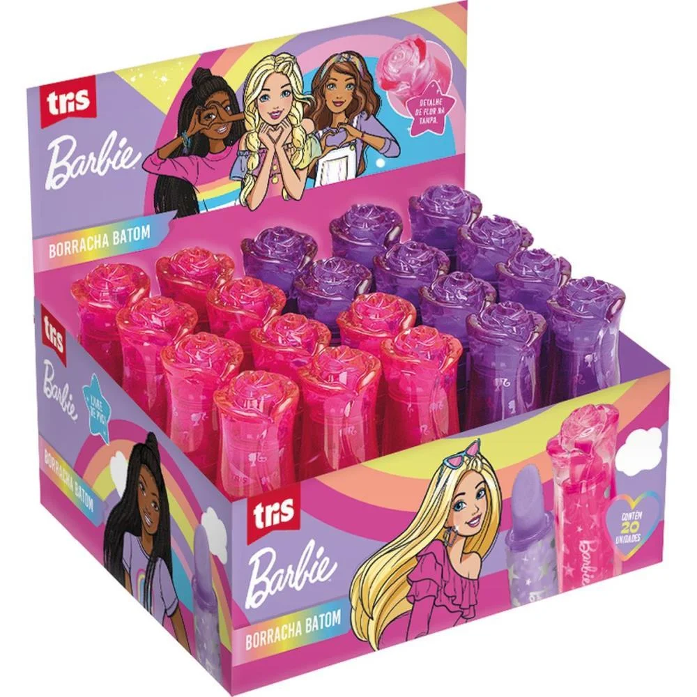 Borracha Decorada Barbie Batom 2 Cores Summit C/ 20 Unidades