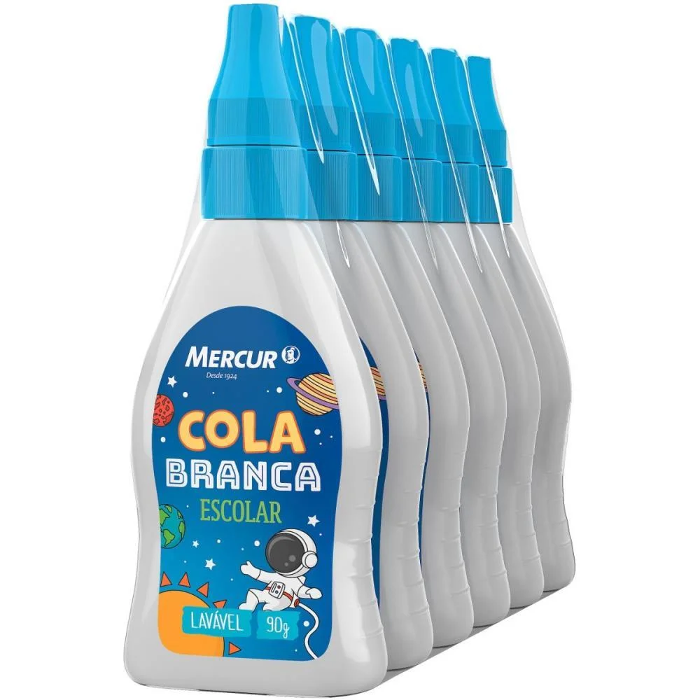 Cola Escolar 90G Branca Sistema Solar Mercur (Pct.c/06)