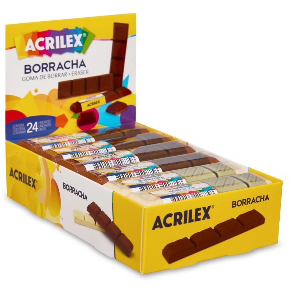 Borracha Decorada Chocolate Sortida Acrilex C/ 24 Unidades
