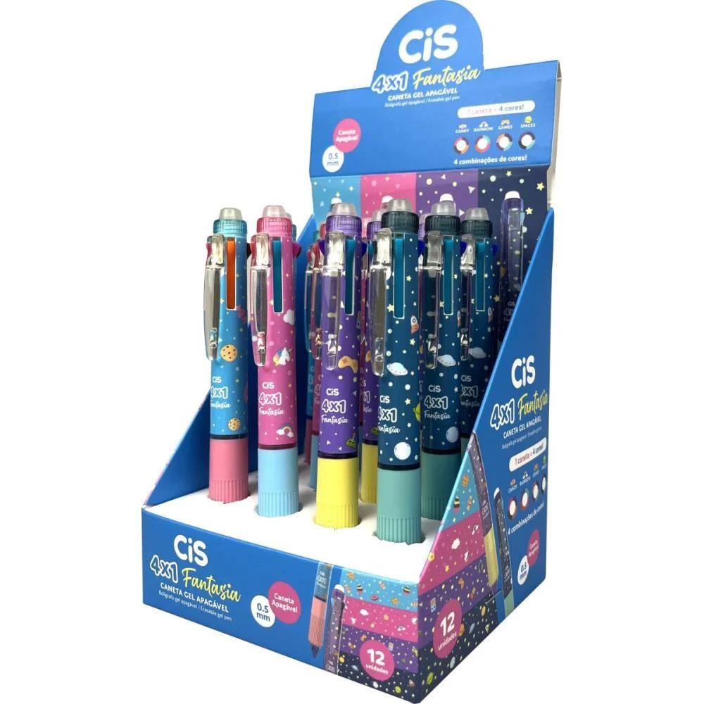 Caneta Gel Cis Fantasia 4X1 0.5Mm Apag (S Sertic C/ 12 Unidades