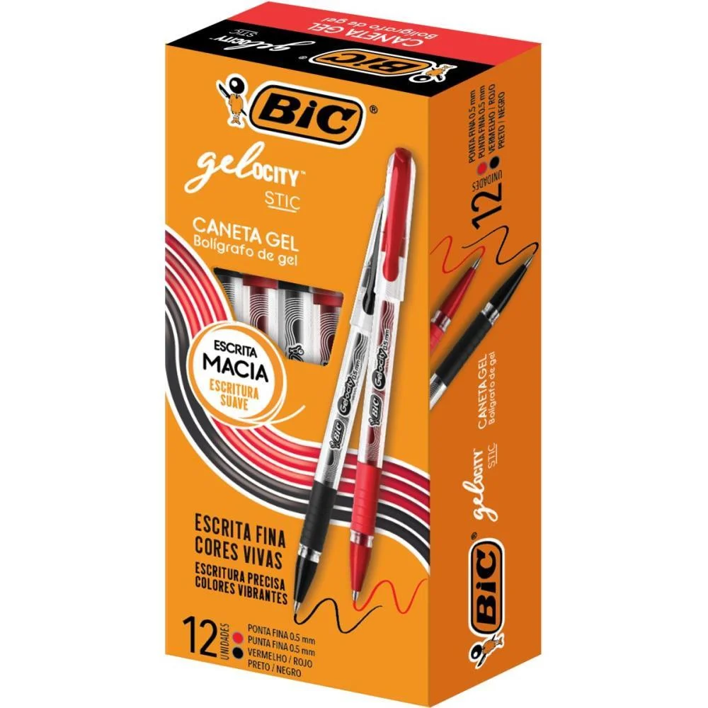 Caneta Gel Bic Gelocity Pt/Vm Bic (Cx.c/12)