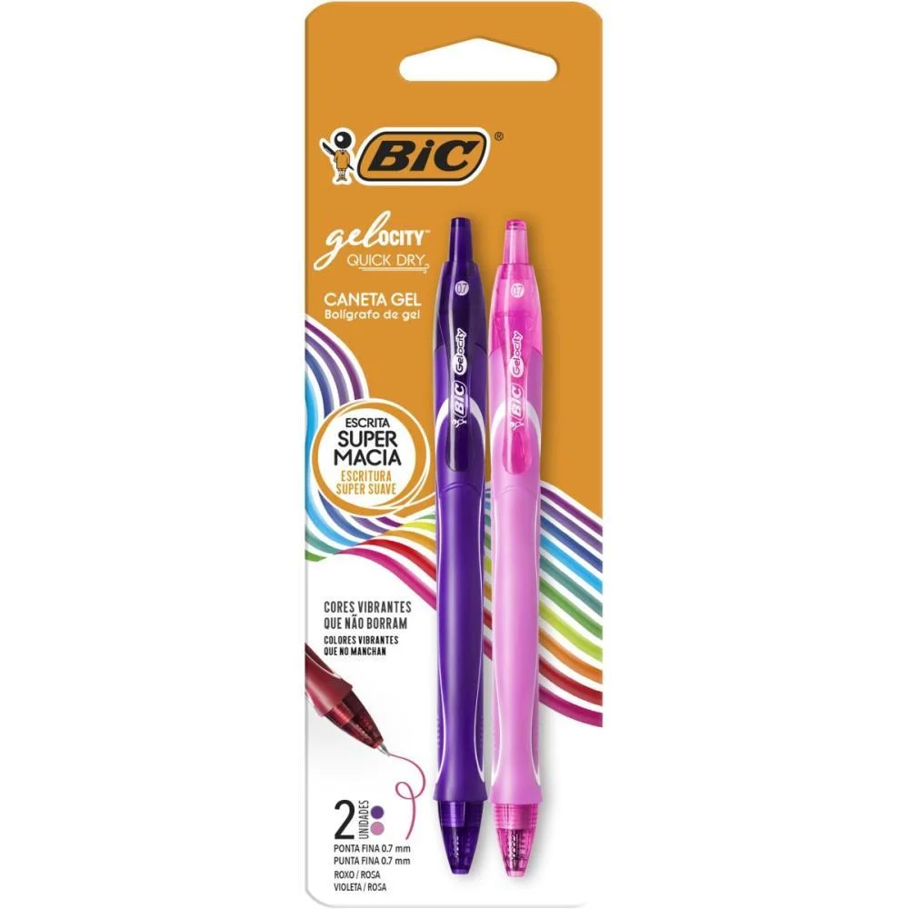 Caneta Gel Bic Quick Dry Rs/Rx Bic (Blister)