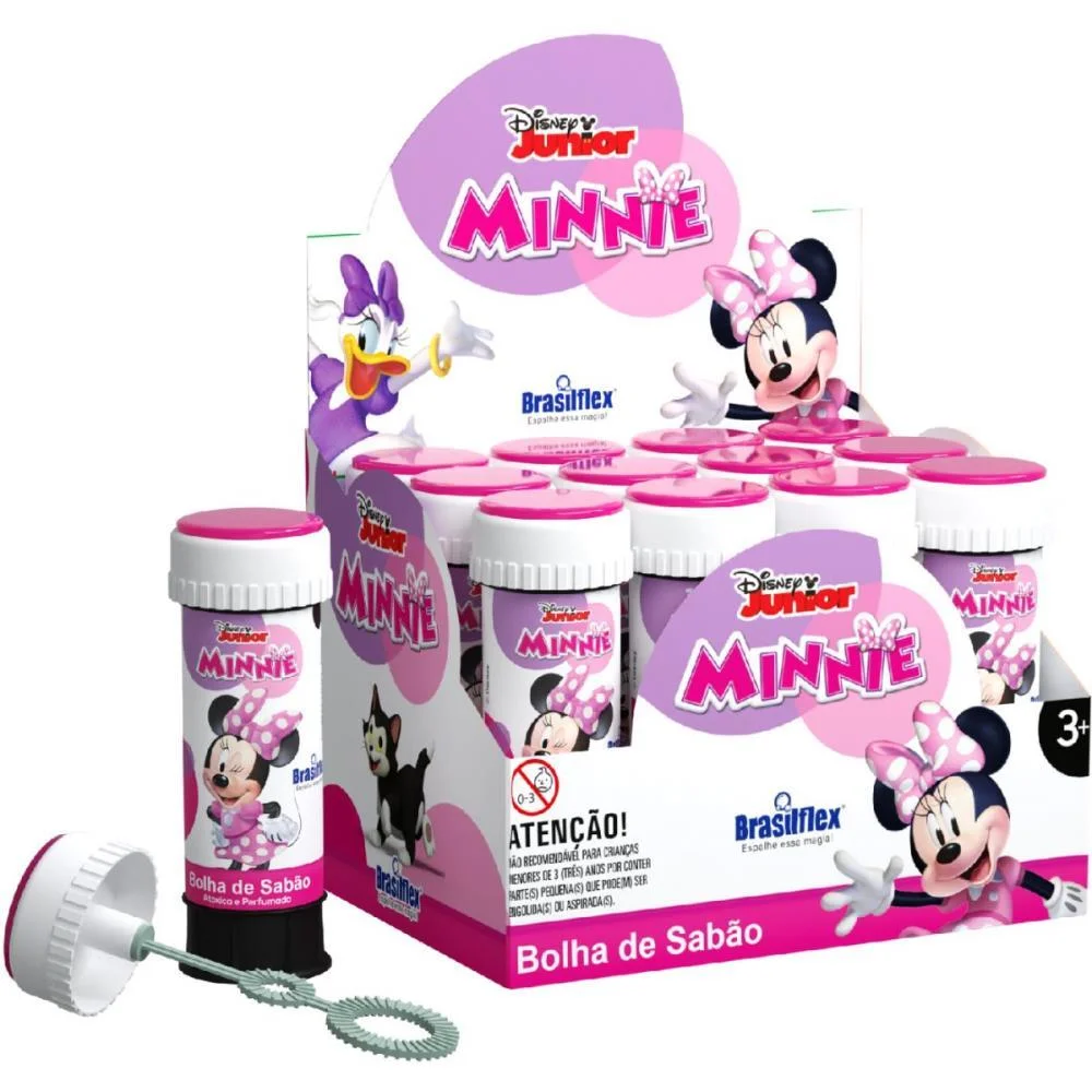 Bolha De Sabao Minnie 60Ml C/Jogo Brasilflex (Cx.c/12)