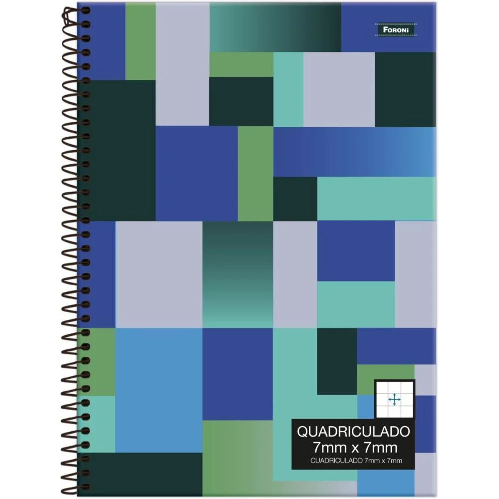 Caderno Quadriculado Univers. 7X7Mm 80F Espiral Cd Foroni (Pct.c/04)