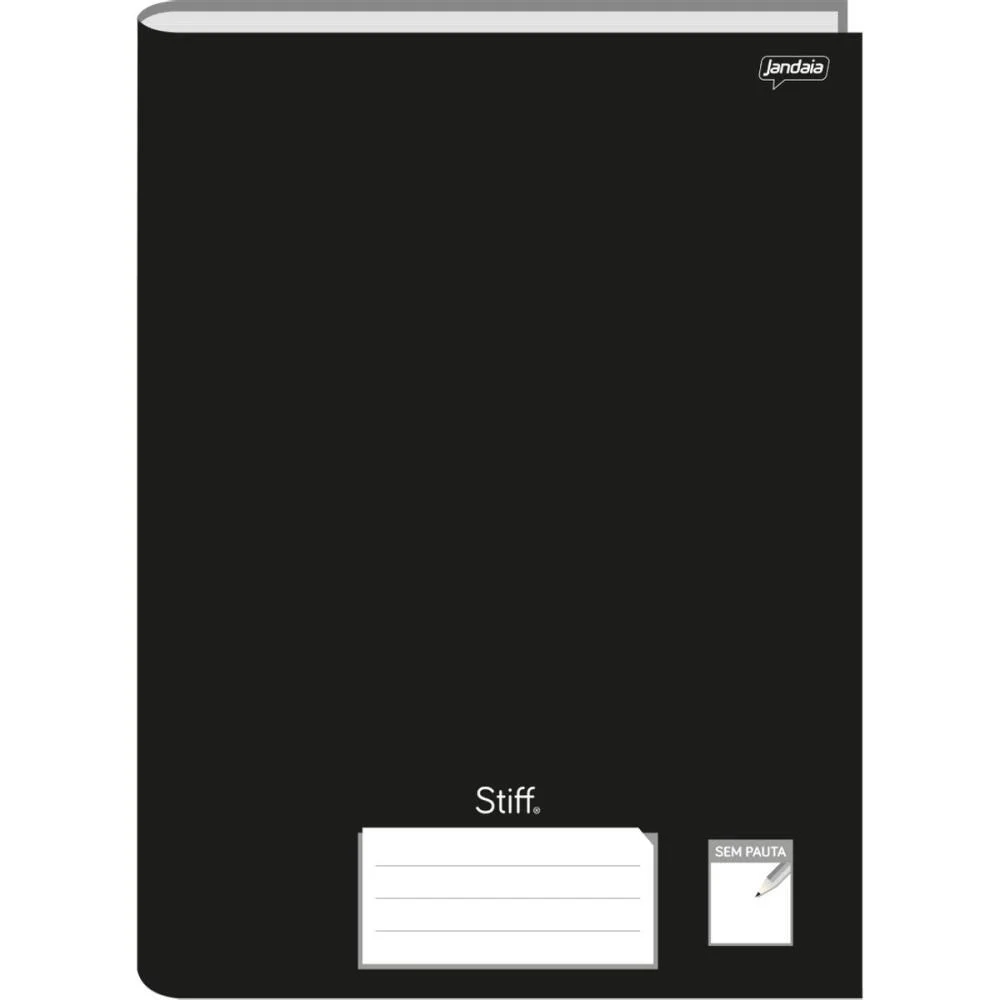 Caderno Brochurao Sem Pauta Stiff 96 Folhas Preto Cd. Jandaia (Pct.c/05)