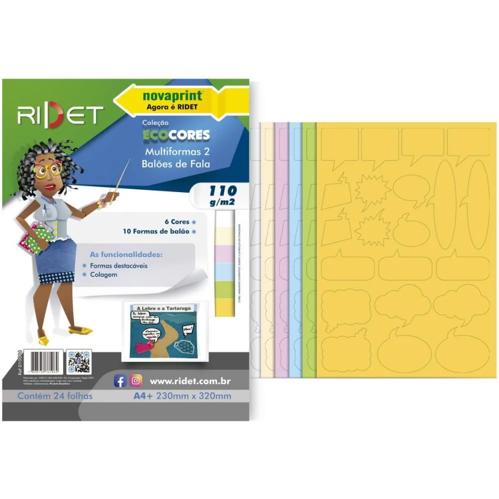 Bloco Para Educacao Artistica Multiformas 230X320Mm 110G 24F Ridet (Pacote)
