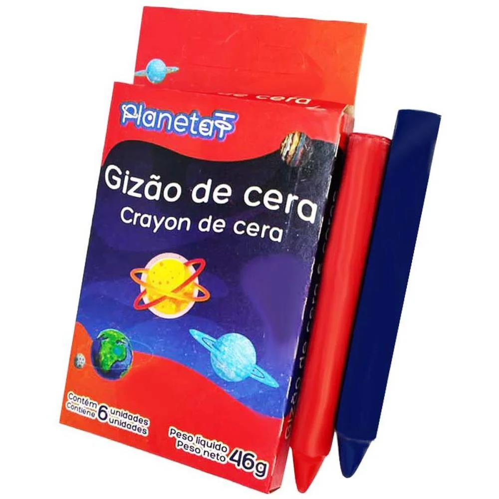 Giz De Cera Jumbo 6 Cores V.m.p. (Pct.c/12)