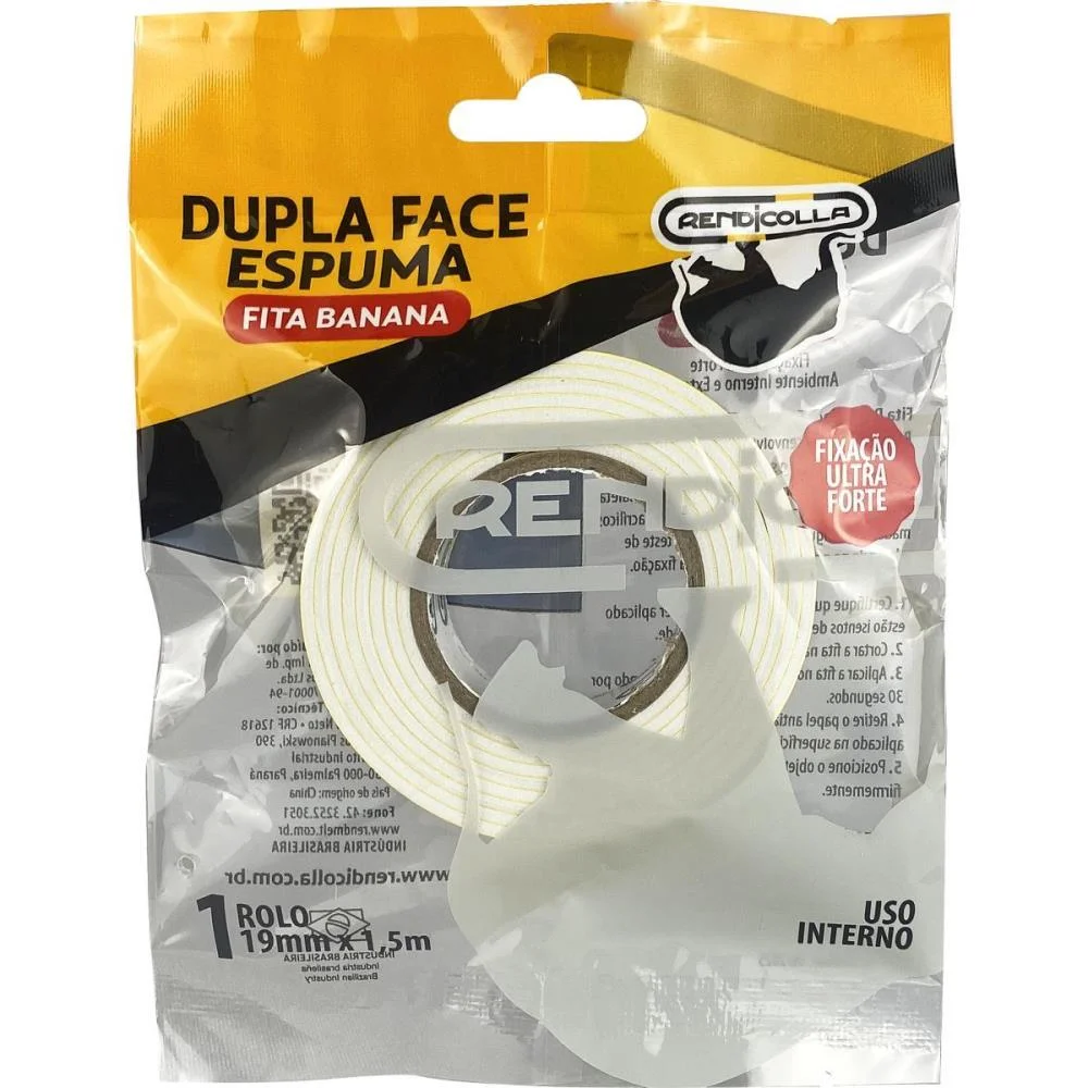 Fita Dupla Face Espuma 19Mmx1,5M. Rendicolla (Blister)