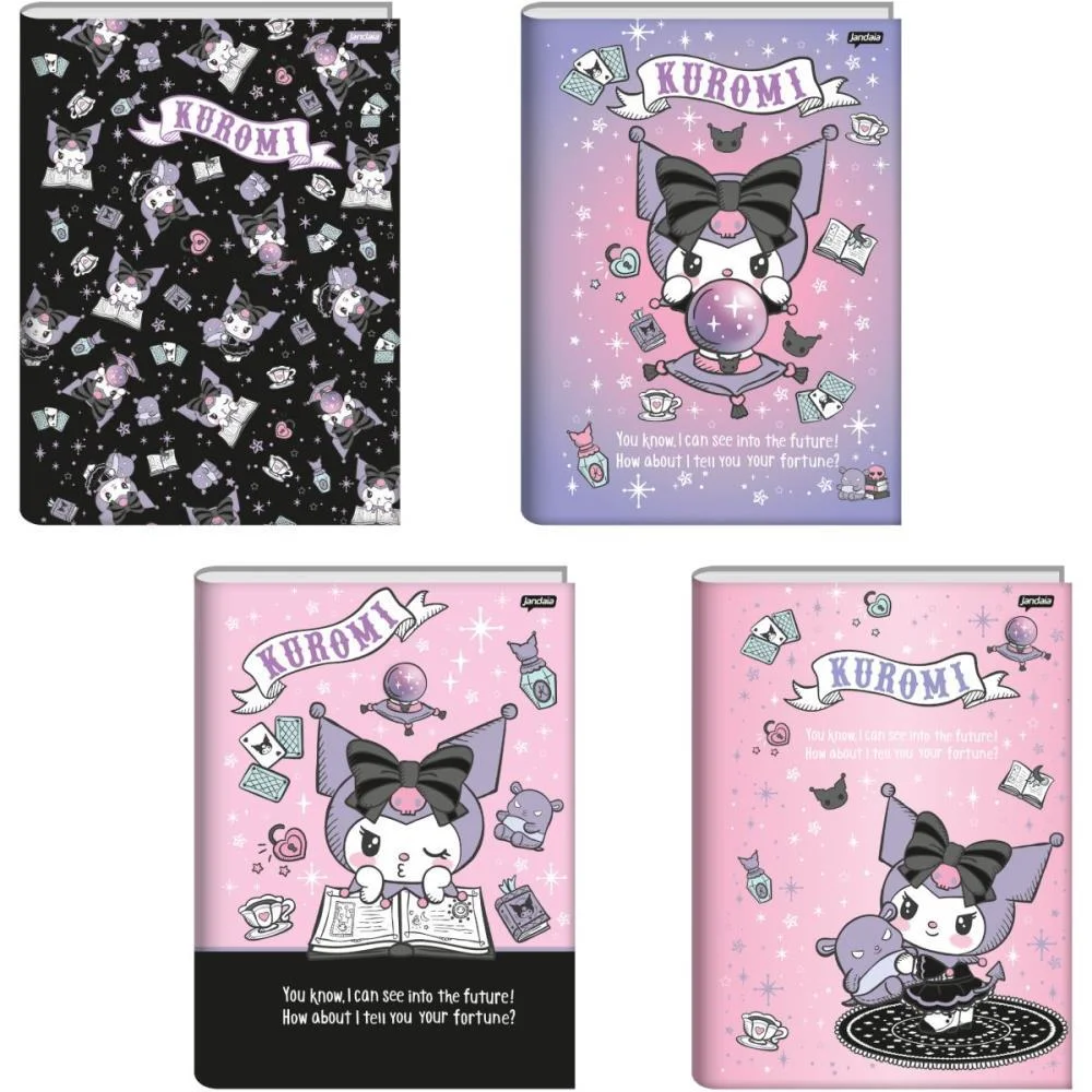 Caderno Brochurao Capa Dura Kuromi 80 Fls Jandaia (Pct.c/05)