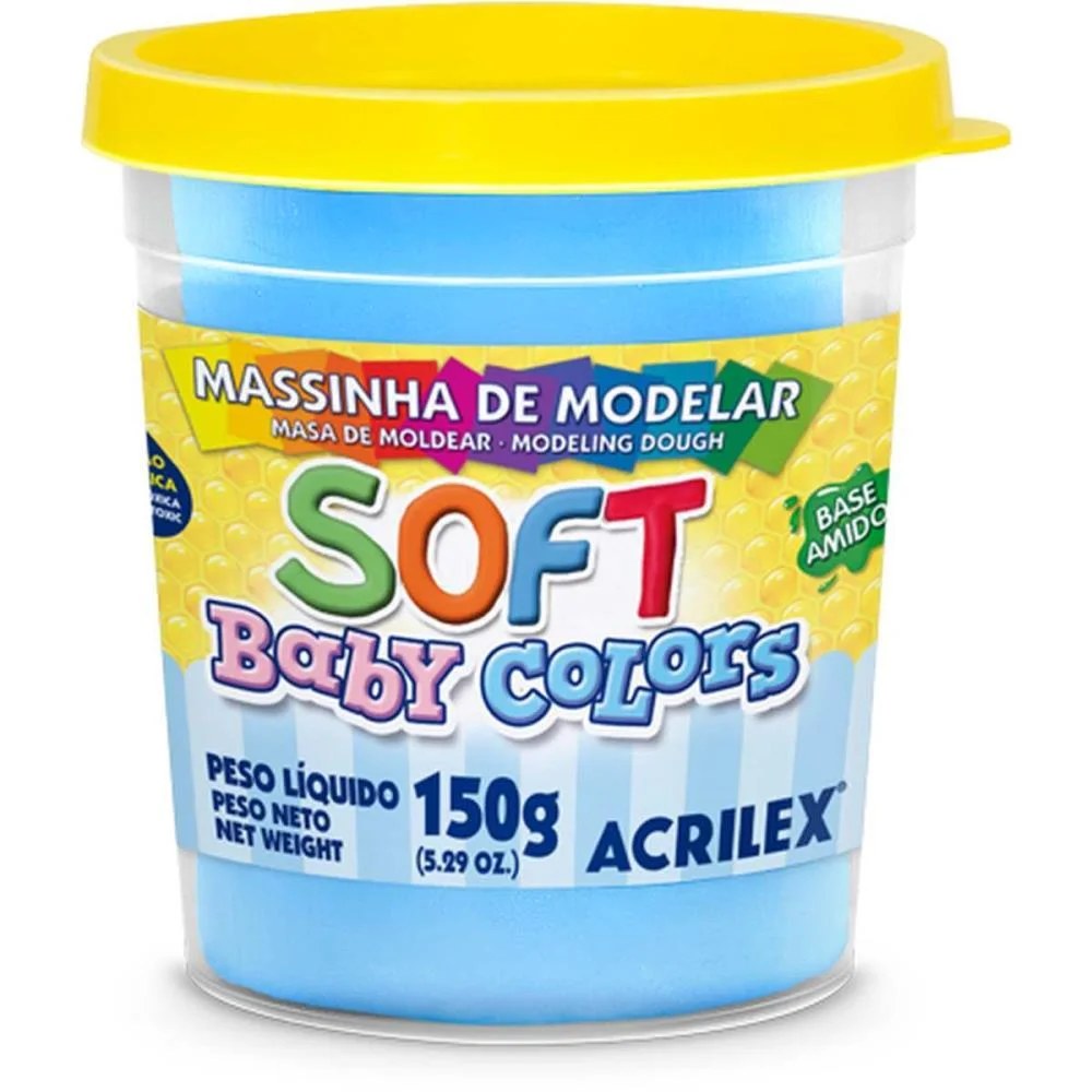 Massa Para Modelar Soft 150G.azul Bebê Bs Amido Acrilex (Pote)