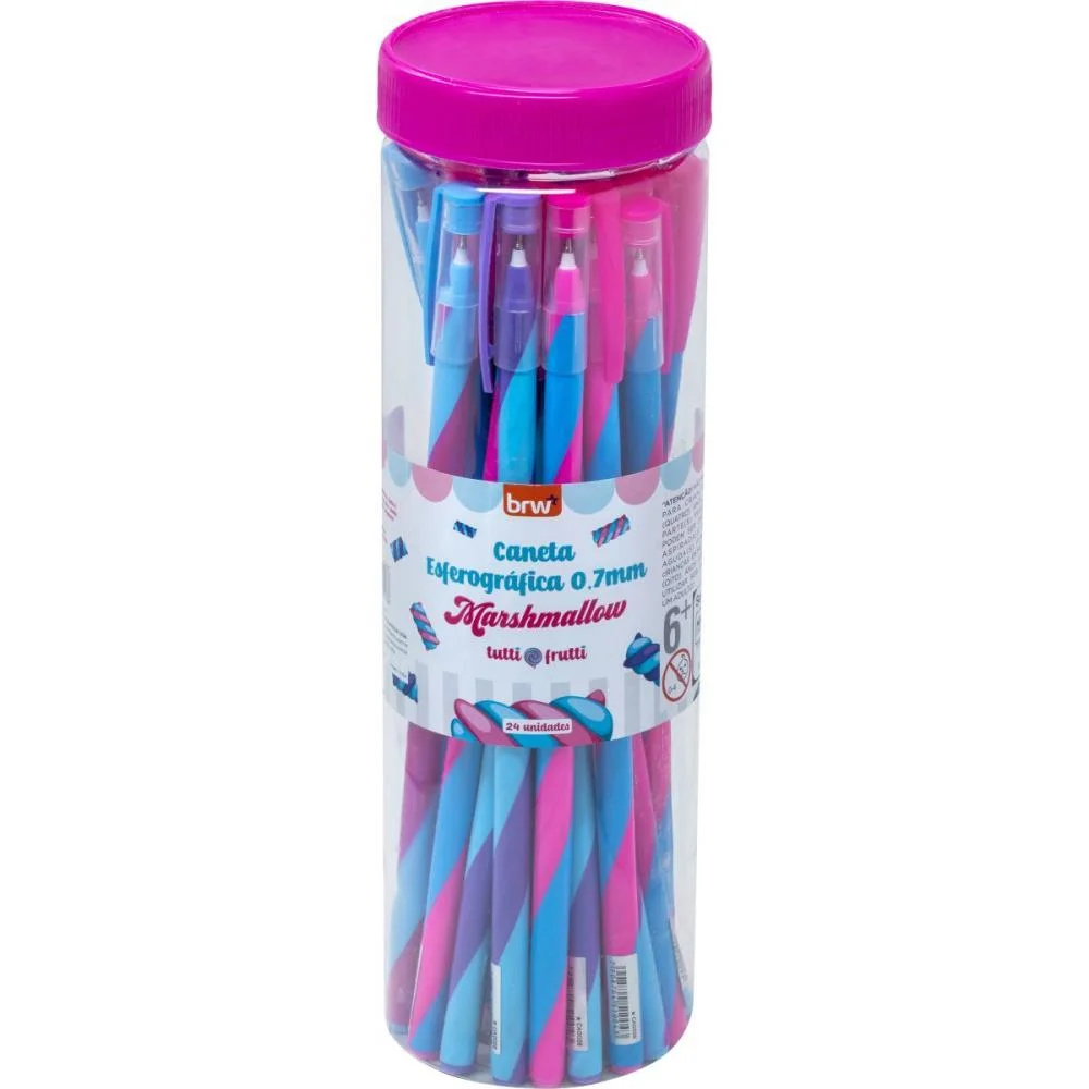 Caneta Esferografica Marshmallow 0,7Mm (S) Brw (Pote-24)