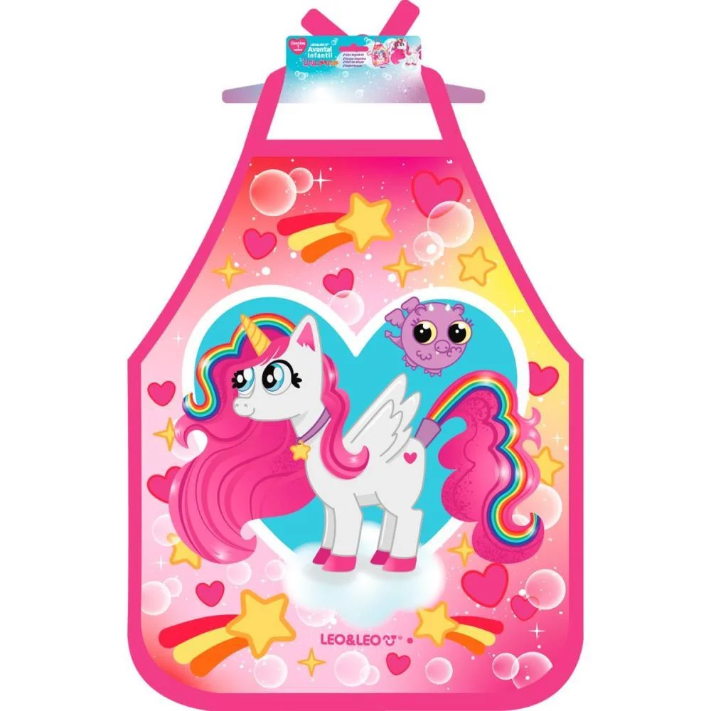 Avental Escolar Decorado Unicornio Regulavel Infantil Leonora
