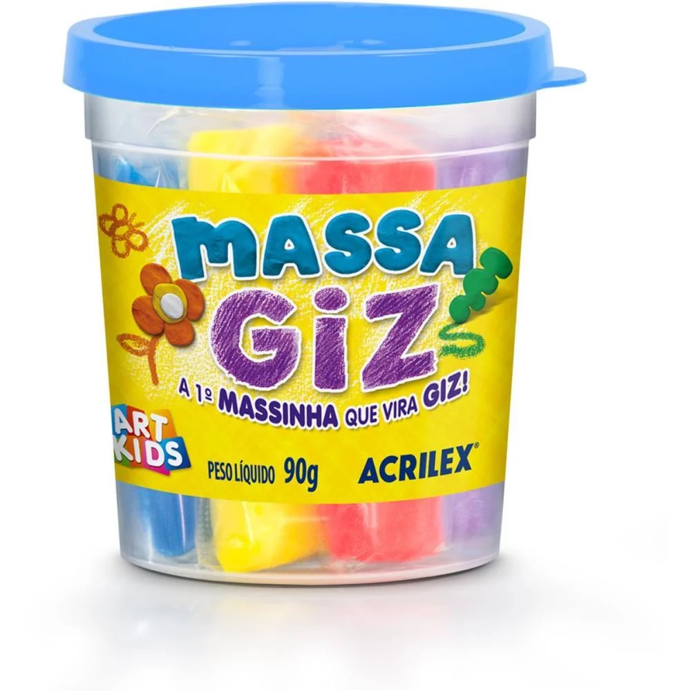 Massa Para Modelar Massa Giz 6 Cores 100G Sortidas Acrilex Caixa C/06 Unidades