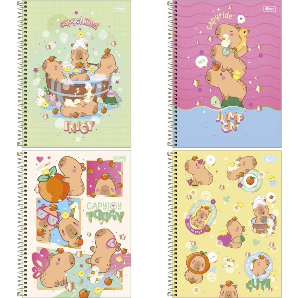 Caderno 10X1 Capa Dura Capivara Capyclub 160Fls Tilibra (Pct.c/04)