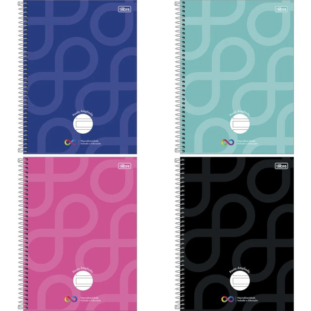 Caderno 01X1 Capa Dura Neuro 80Fls. Pauta Ampliada Tilibra (Pct.c/04)