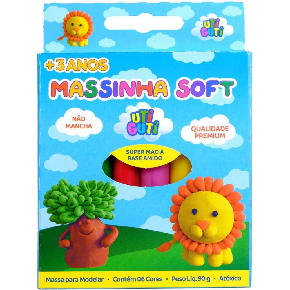 Massa Para Modelar Soft Utiguti Estojo 90G 6Cores Canson Com 12 Unidades