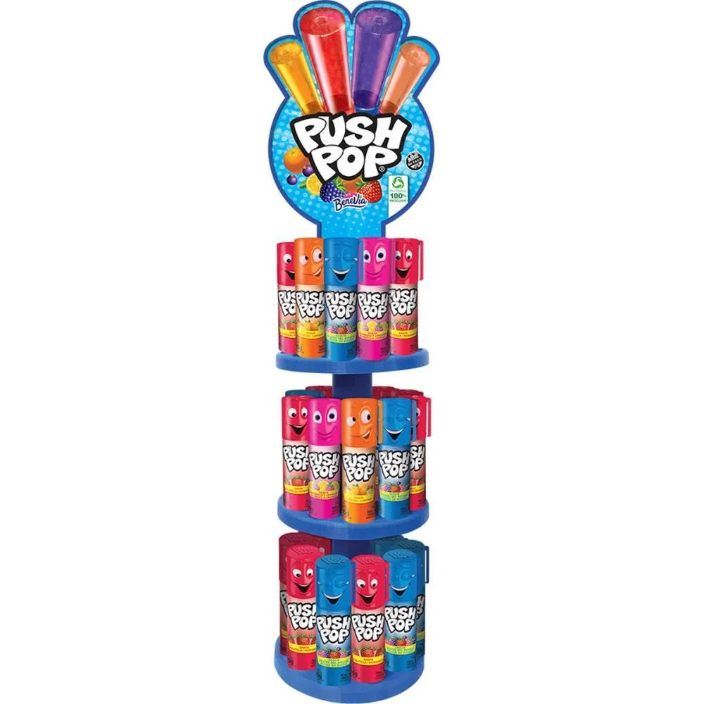 Doce Push Pop Tradicional Torre Bazooka Candy C/ 30 Unidades
