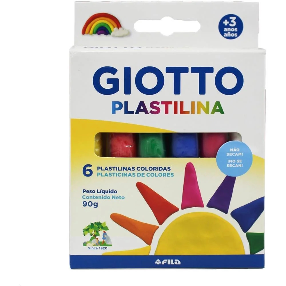 Massa Para Modelar Giotto 6Cores Plastilina 90G Canson