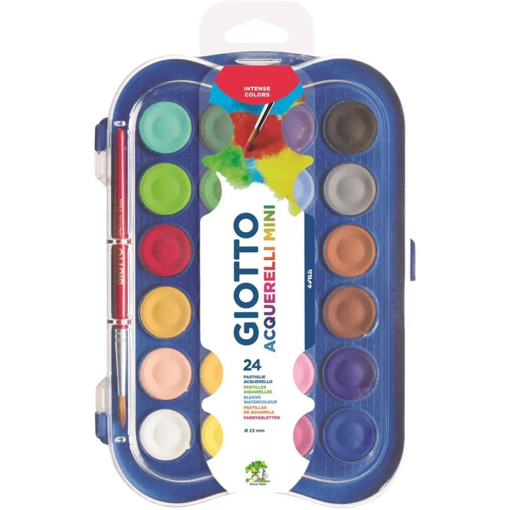Aquarela Escolar Giotto Mini 24Cores 23Mm Canson