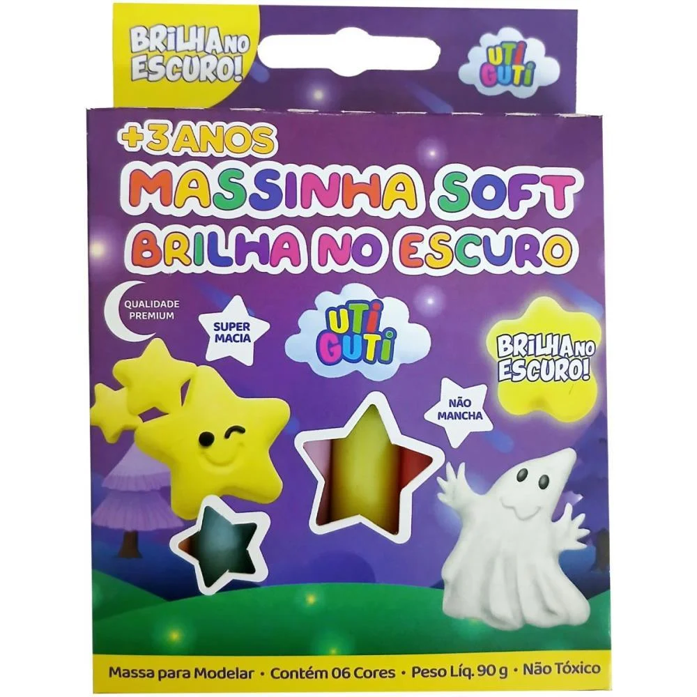 Massa Para Modelar Utiguti 6Cores Brilha No Escur Canson