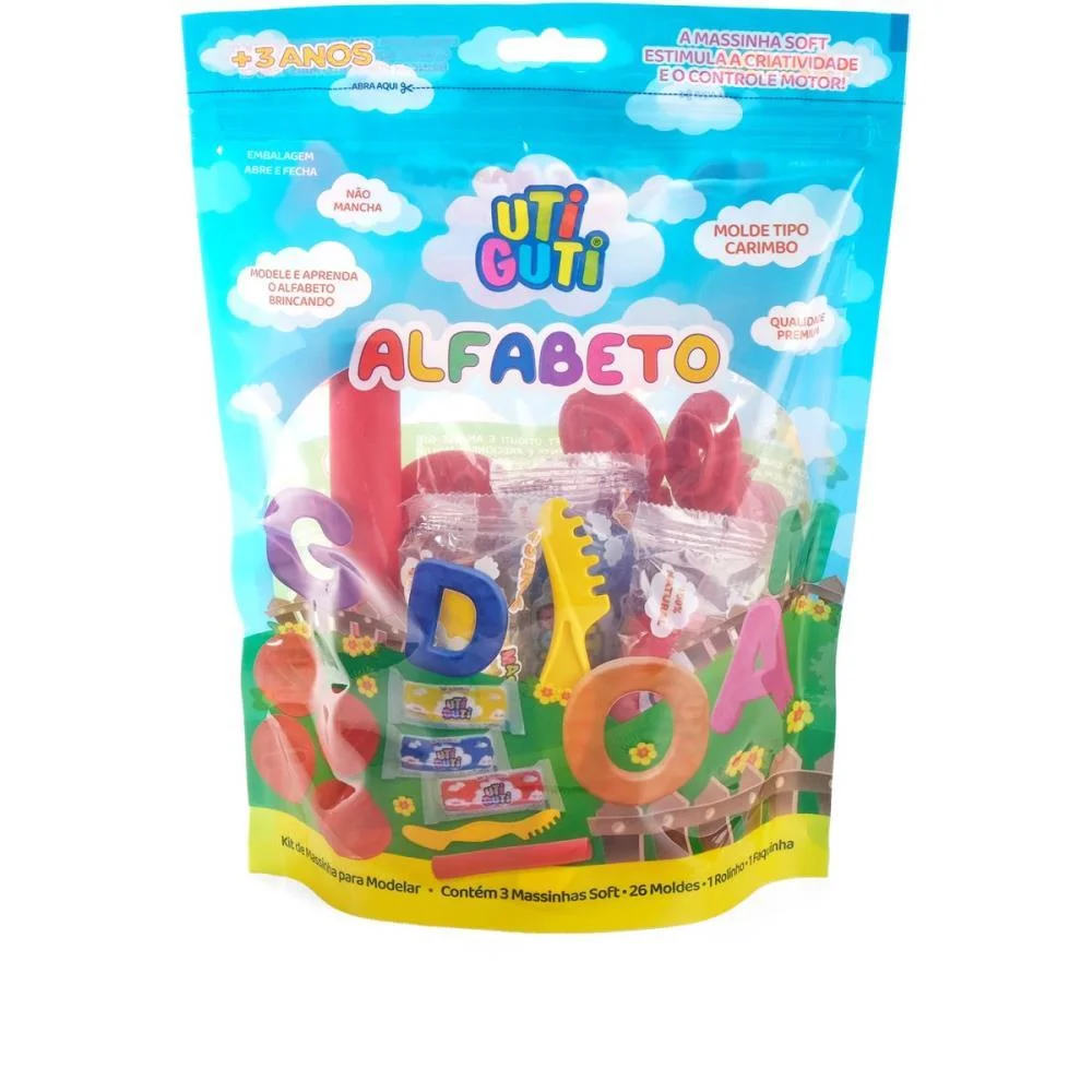 Massa Para Modelar Criativa Kit Alfabeto Utiguti 31Pcs Canson