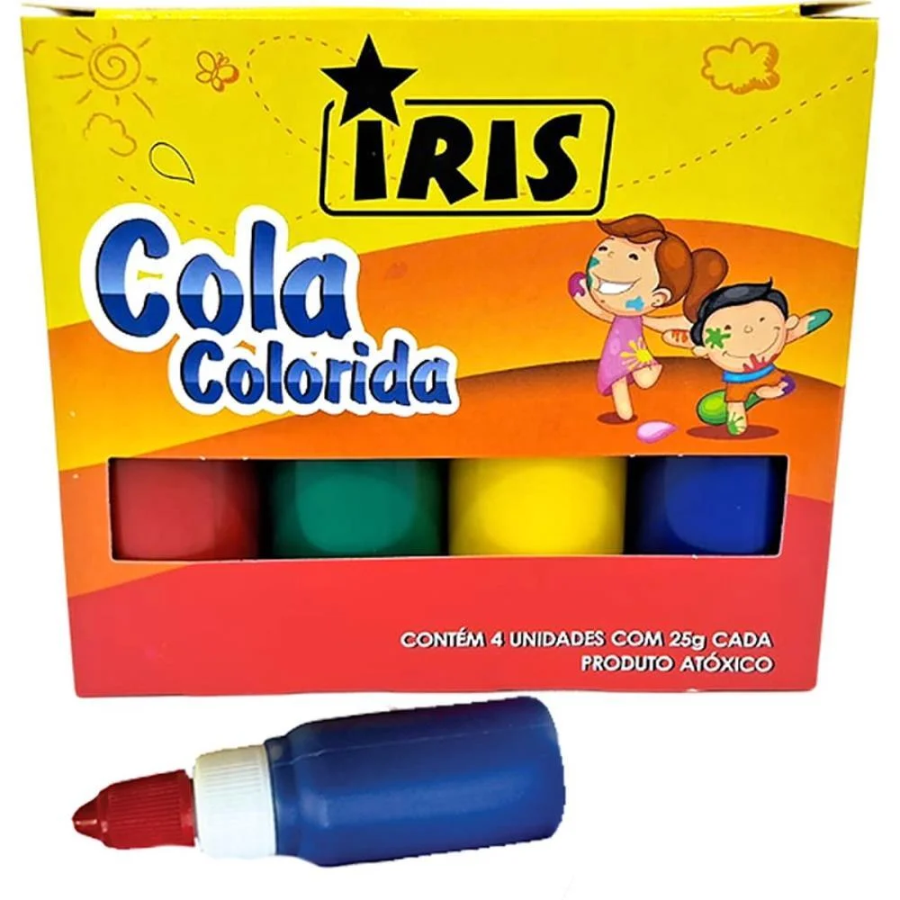 Cola Colorida Iris 4 Cores 25G. Iris (Estojo)