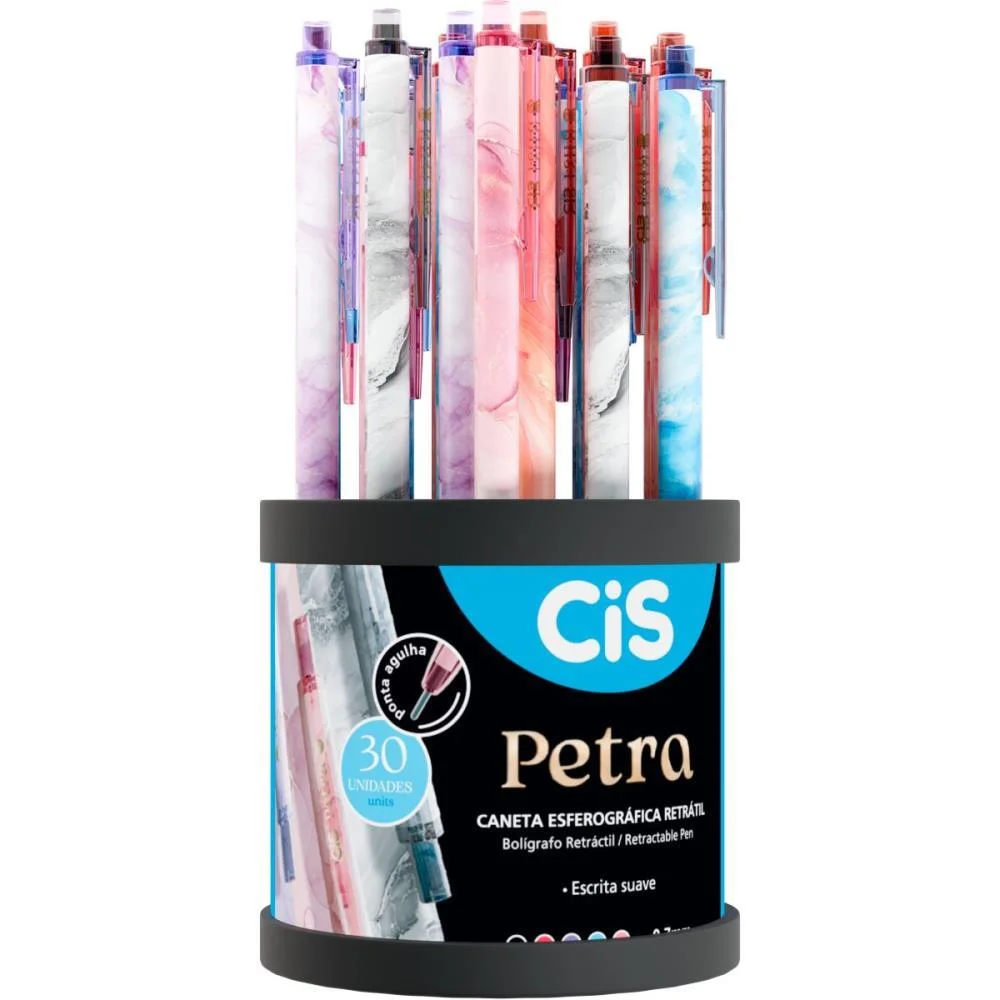 Caneta Esferografica Retratil Cis Petra 0.7Mm 5 Cores (S) Sertic C/ 30 Unidades