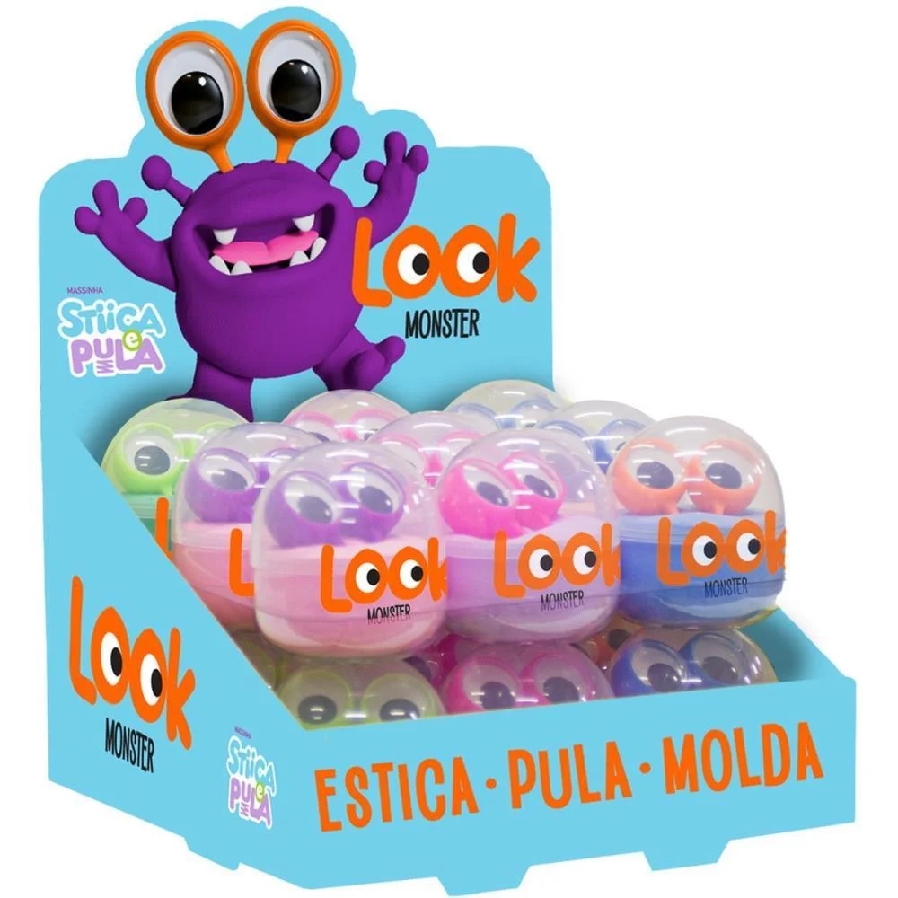 Massa Para Modelar Criativa Stica E Pula Look Monster Sortidas Doce Brinquedo (Dp.c/18)