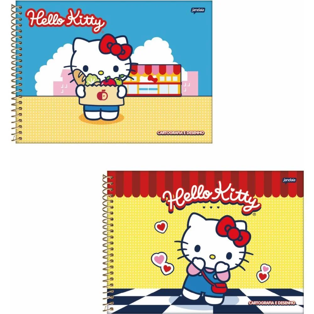 Caderno Desenho Univ Capa Dura Hello Kitty 80Fls Jandaia (Pct.c/04)
