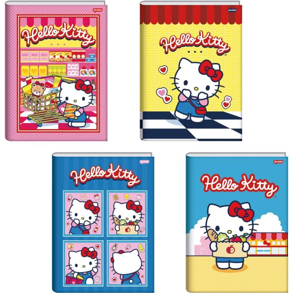 Caderno Brochura Pequeno Capa Dura Hello Kitty 80Fls. Jandaia (Pct.c/05)